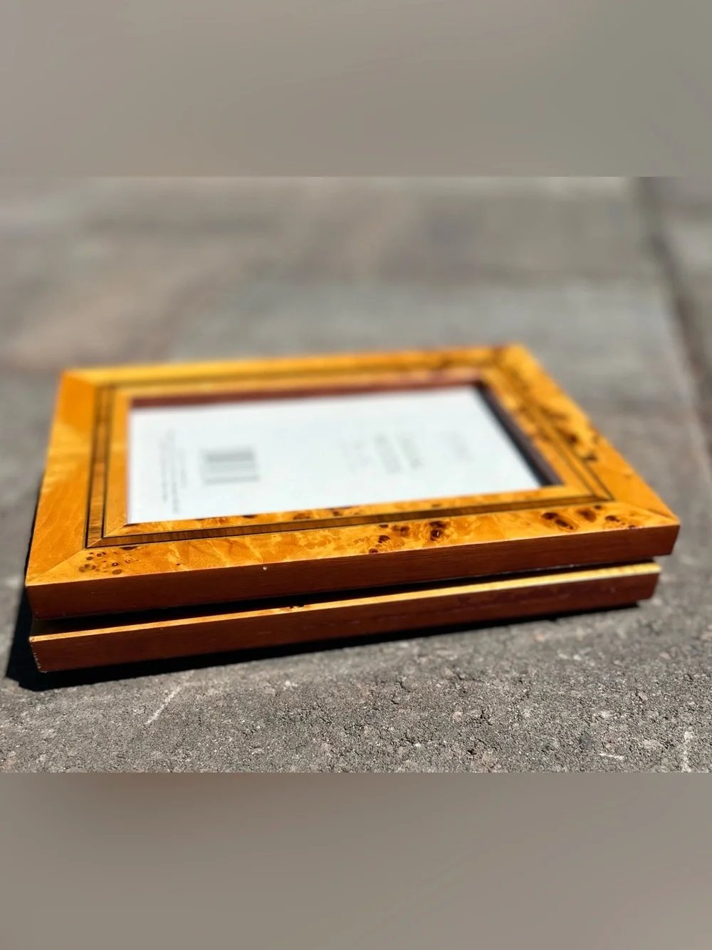 Set of 2 Vintage Burl Wood Picture Frames | Faux Burlwood 4x6 Frames